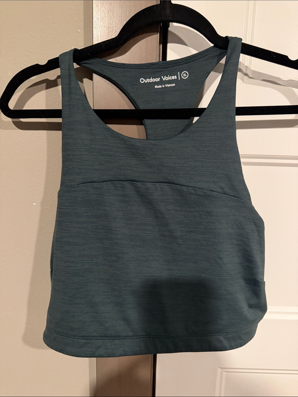 Outdoor Voices Teal-Blue Racerback Cropped Sports Bra
